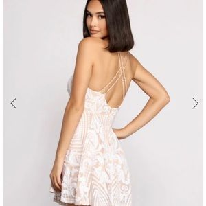 Windsor Nicole Formal Sequin Scroll Party Dress